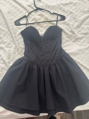 White Fox Boutique Black Strapless Mini Dress! Corset upper half.